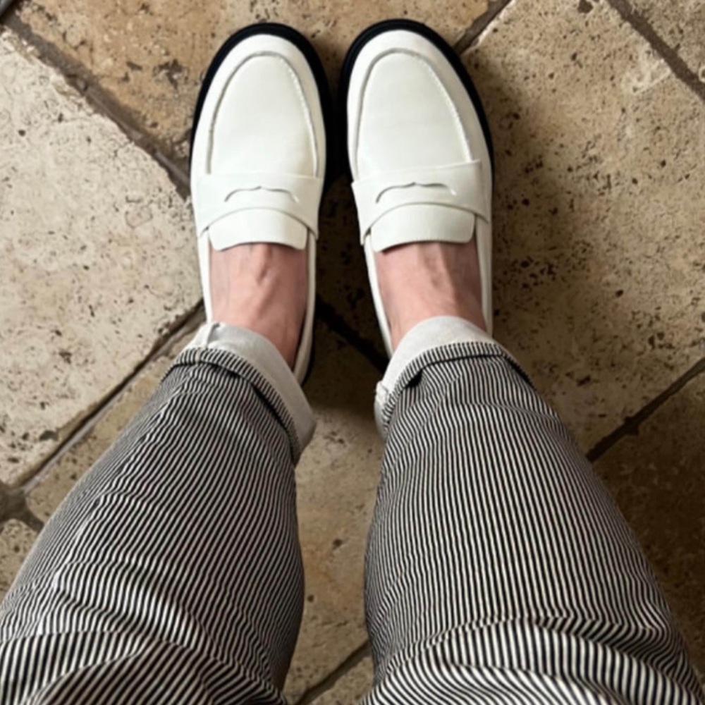 Quince Cream and Black Loafers - Picture 7 of 9